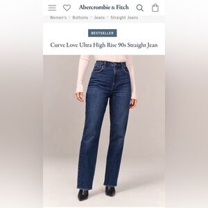 Curve Love Ultra High Rise 90s Straight Jean Size 30S/10S